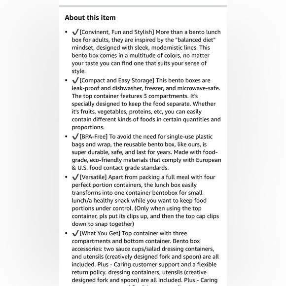 Stackable Bento Box Adult Lunch Box | Meet All You On-the-Go Needs for Food - Picture 10 of 10